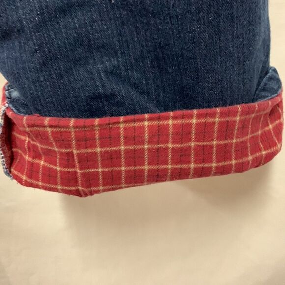 Dickies Blue Relaxed Fit Mid-Rise Flannel Lined Straight Leg Jeans Size 12 - Picture 6 of 12